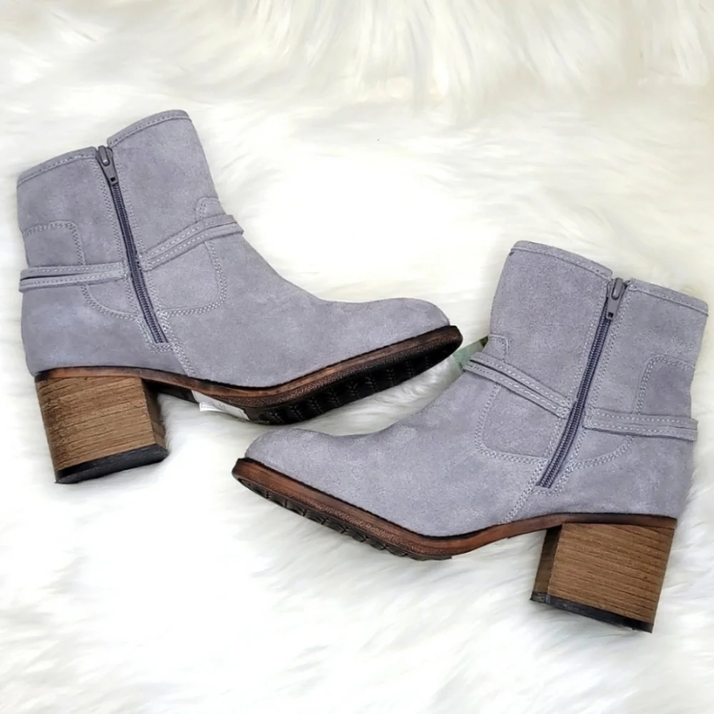 BEARPAW Mica Winter Ankle Boot Booties Gray Fog